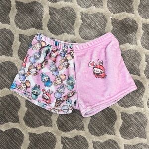 Kids Cartoon Print Pink Shorts